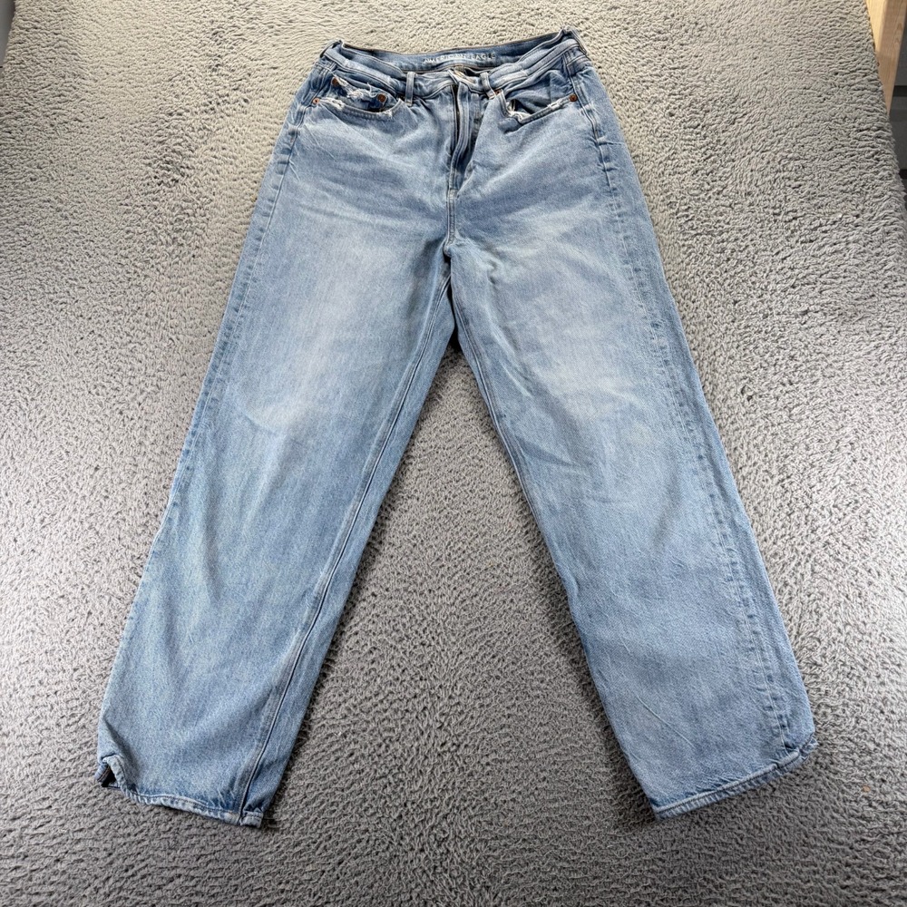 American Eagle Outfitters Real Goods Jeans Womens 10 Blue Denim Straight Baggy